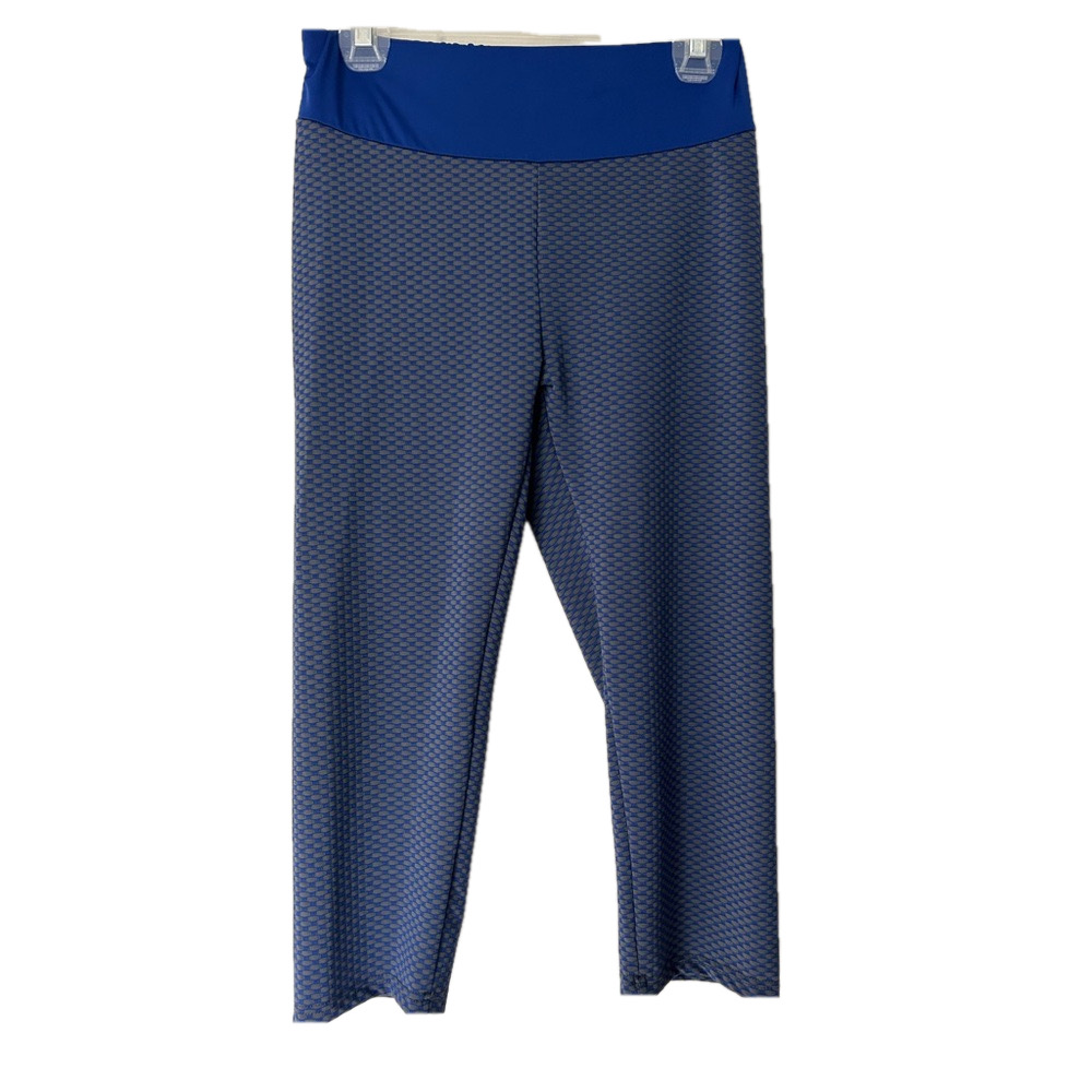 Women’s Blue Textured Butt Lift Capri Leggings Size XL